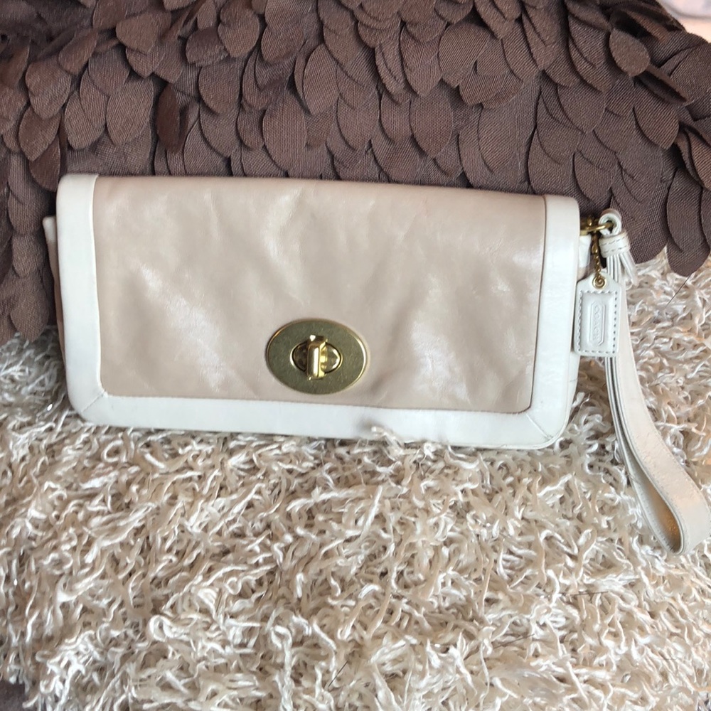 Coach leather wallet wristlet
